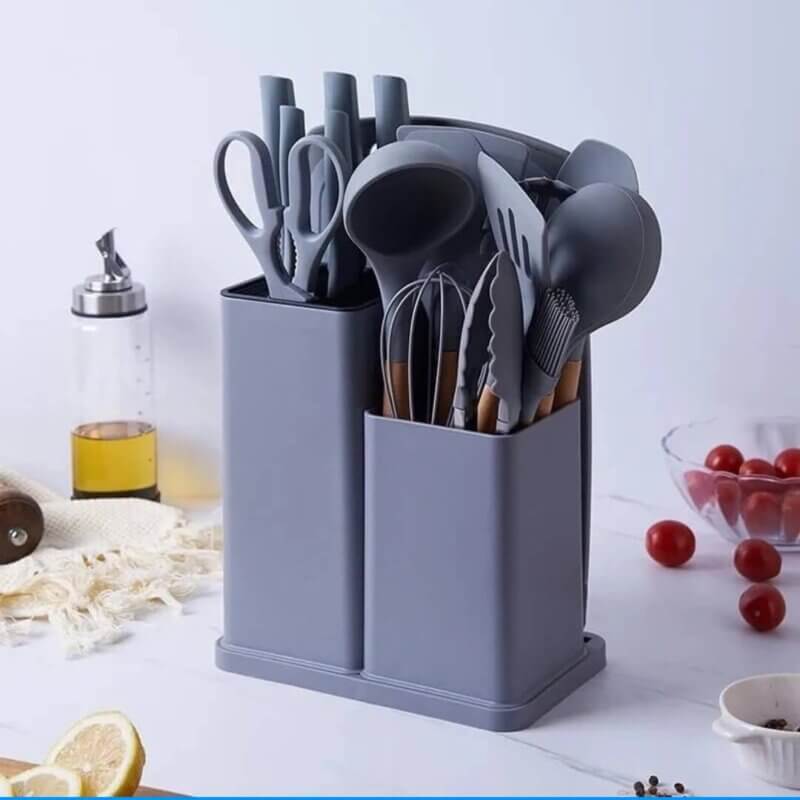 Silicone cooking spoon set (19 pieces) - Image 2